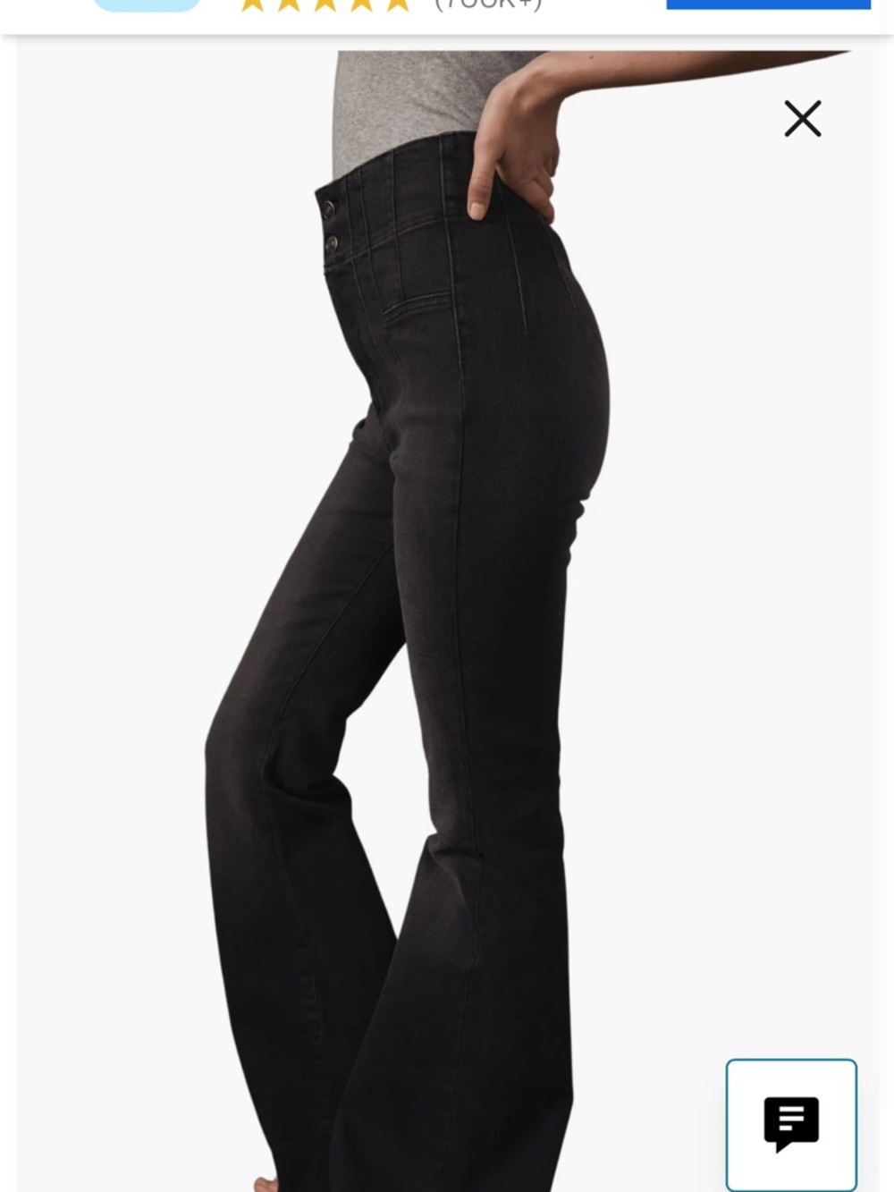 Free People - High-Waisted Black Flare Jeans